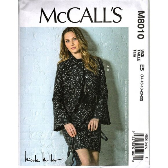 McCall's Other - McCalls M8010 Misses 14 to 22 Nicole Miller Jacket, Skirt Uncut Sewing Pattern